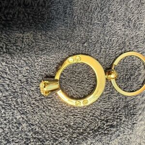 Gold Keychain with Rhinestone Accents